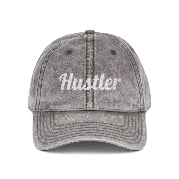 Hustler Embroidered Vintage Baseball Cap — Distressed Gray
