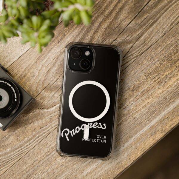 Clear Magnetic Phone Case — "Progress Over Perfection"