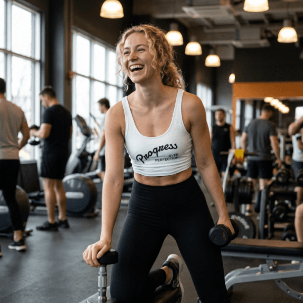 Progress Over Perfection Sports Bra